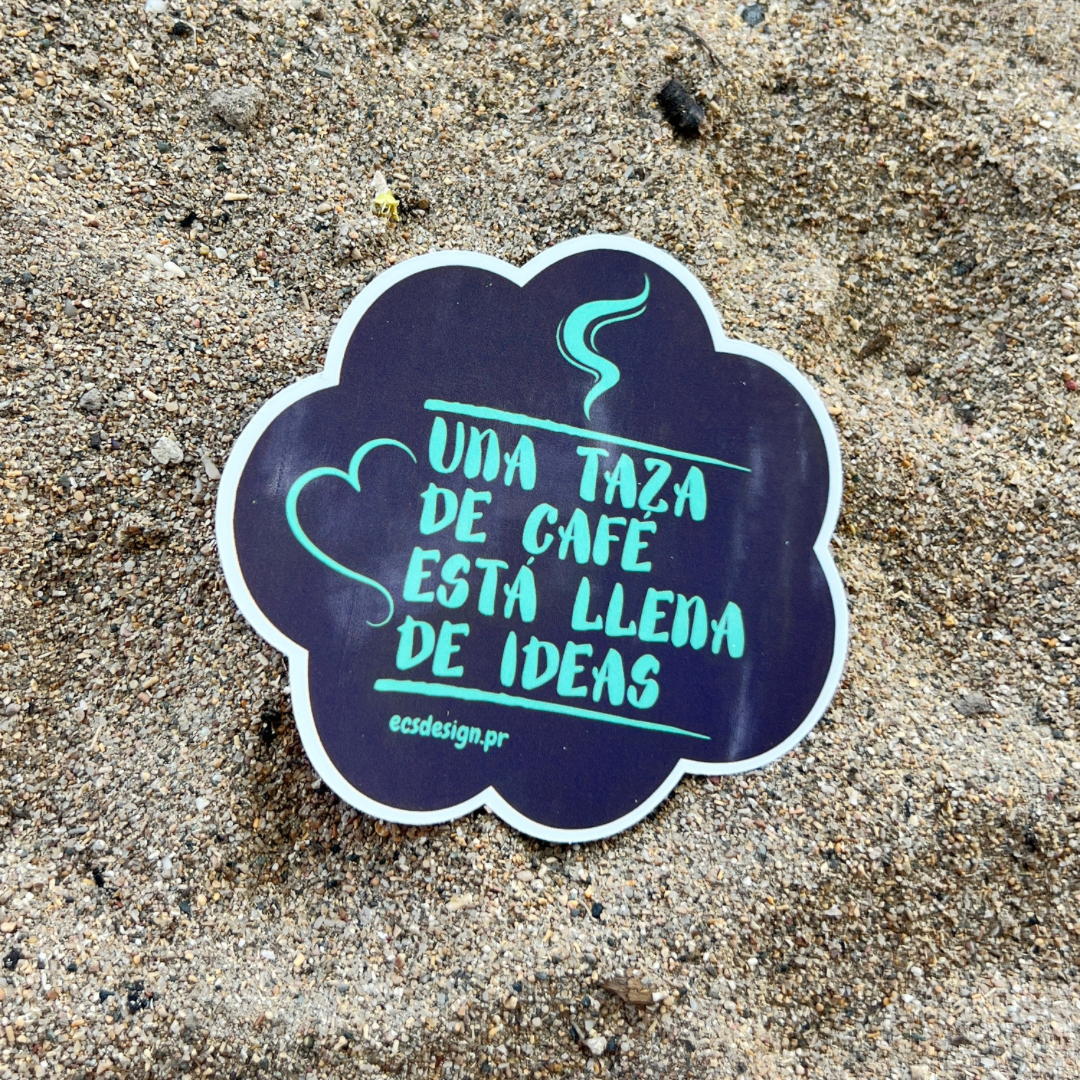 Una taza de café está llena de ideas | Premium Sticker