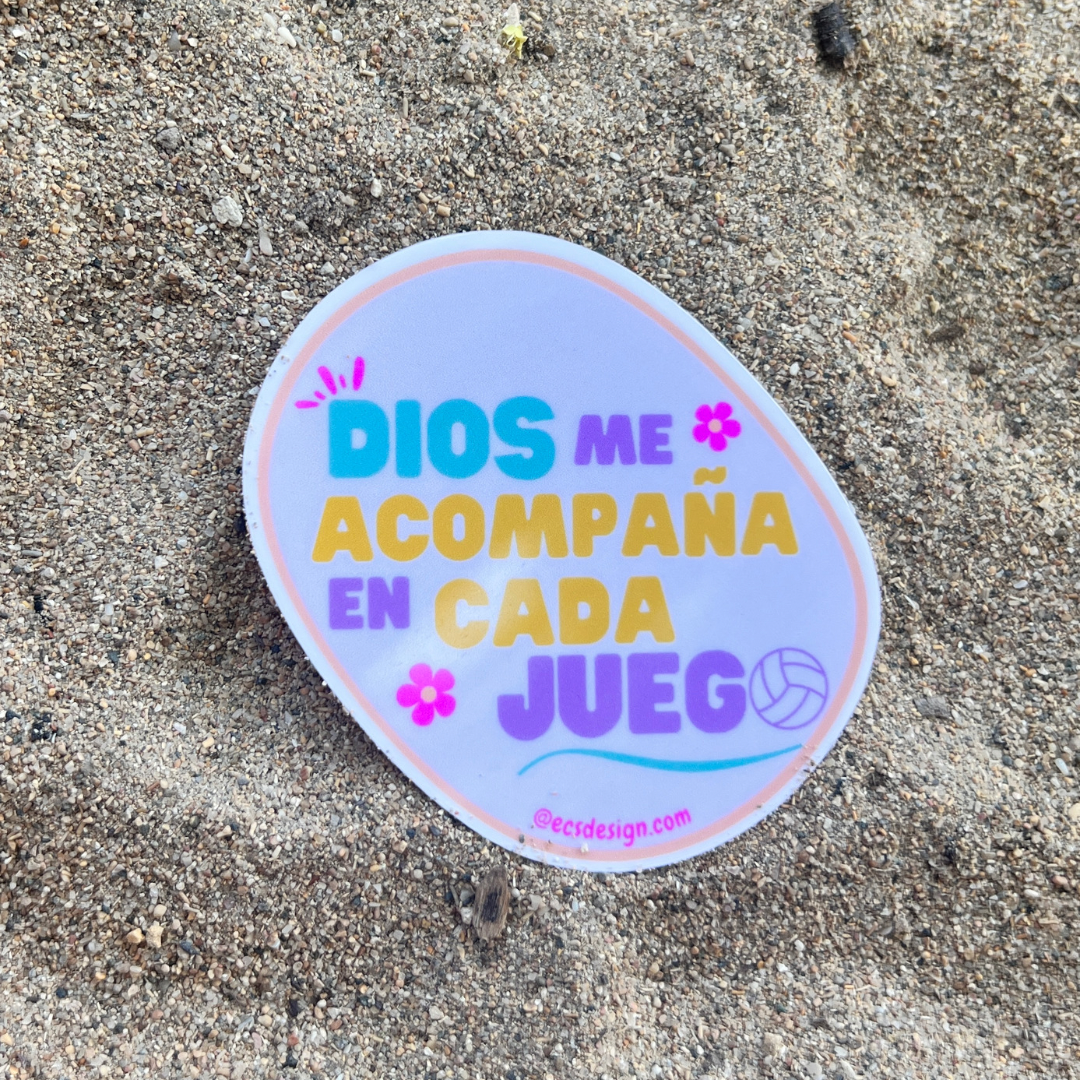 Dios me acompaña en cada juego | Premium Sticker